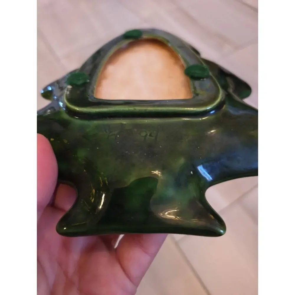Vintage Lefton Green Holly Christmas Tree Candy Dish , Holly Berries‎ 1971/72